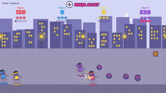 Ninja Alley: One to four ninjas, three streets, one boss. Fight through it together!