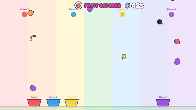 Fruit Catcher: Catch the fruit, dodge the bombs. Most fruit wins!