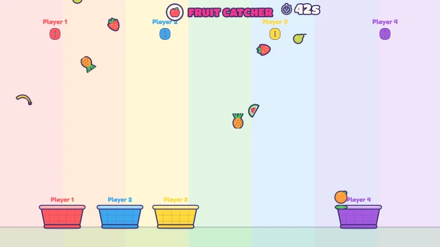 Fruit Catcher: Catch the fruit, dodge the bombs. Most fruit wins!