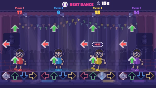 Beat Dance: Hit the arrows on the beat. Biggest score wins!