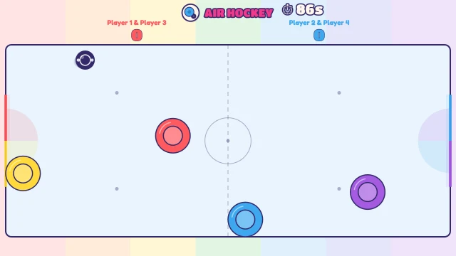 Air Hockey: Slide and score! First to 7, or most goals in 90 seconds.