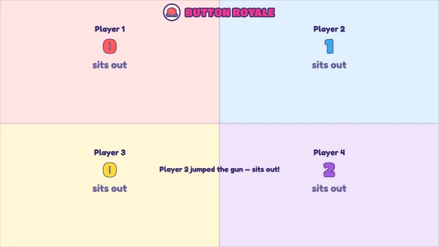 Button Royale: Wait for GREEN, then press first. First to 5 points!