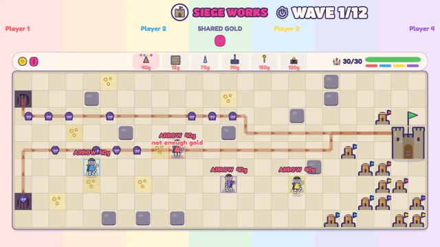 Siege Works: Build the towers, maze the path, research the tech. Twelve waves!