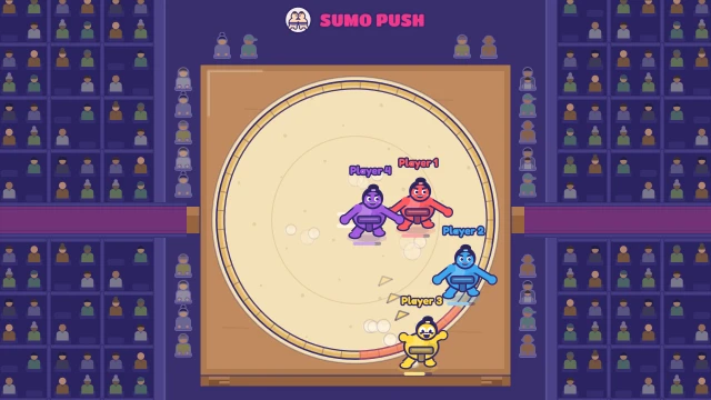 Sumo Push: Shove everyone off the platform. Last one on wins!
