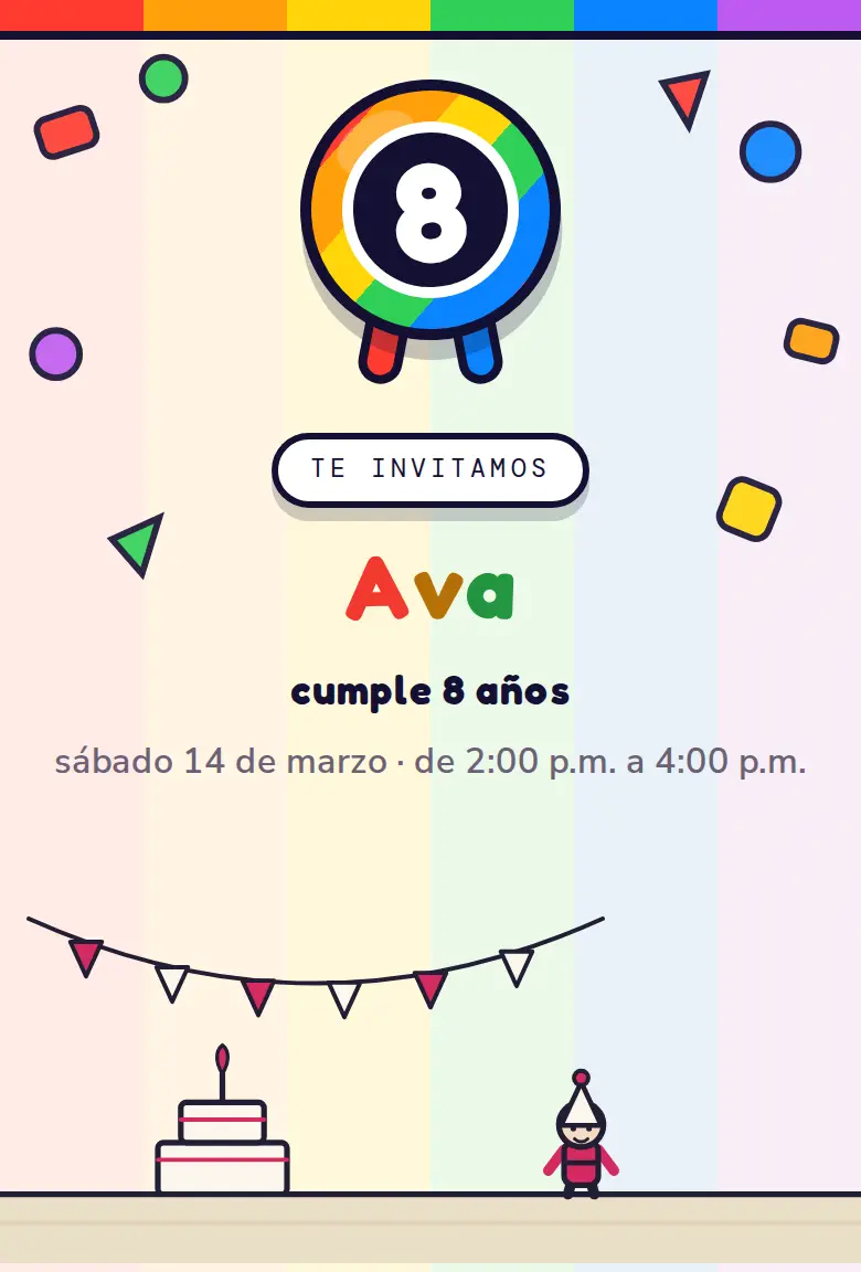 Invitación de fiesta Clásico, diseño Crayón
