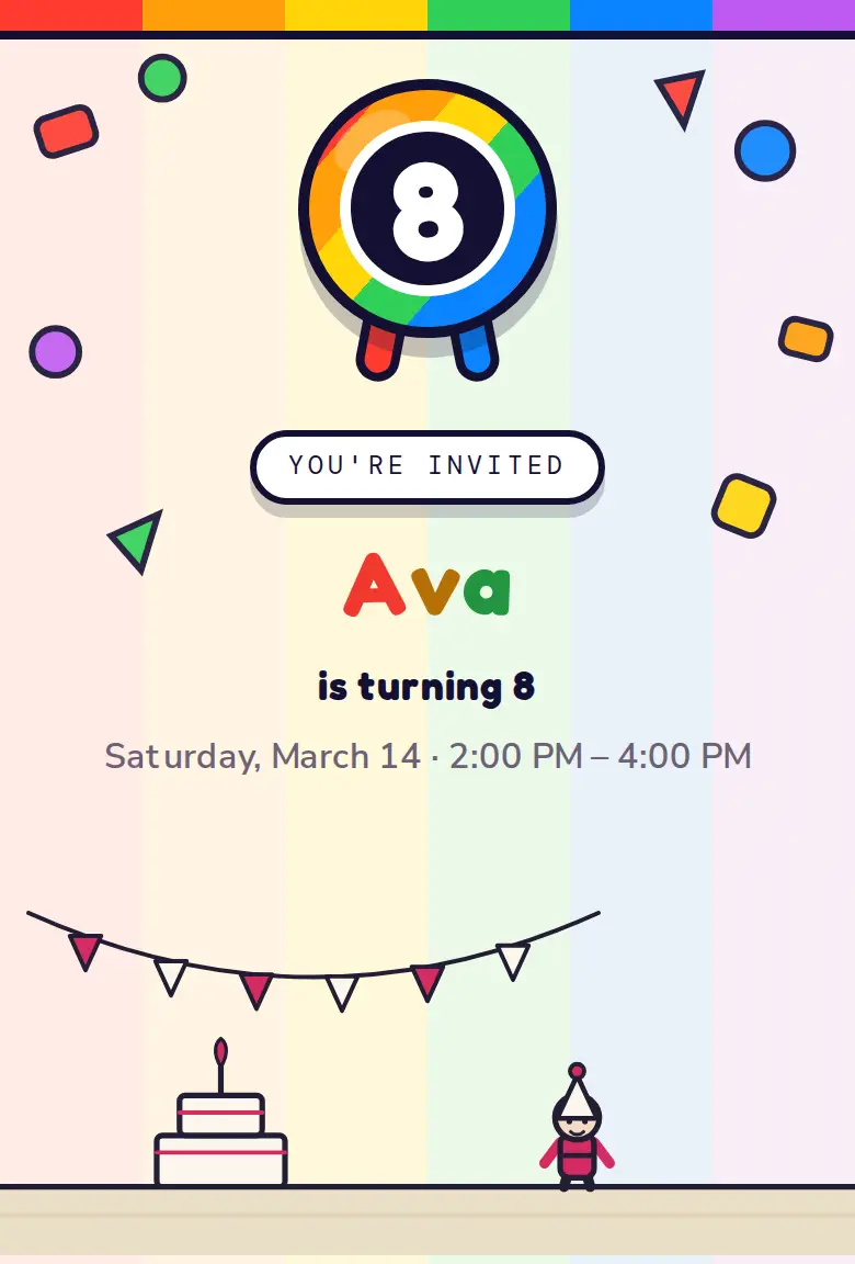 Classic party invitation, Crayon design