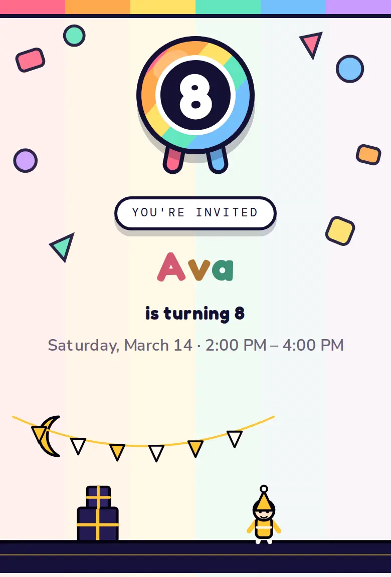 Classic party invitation, Sherbet design