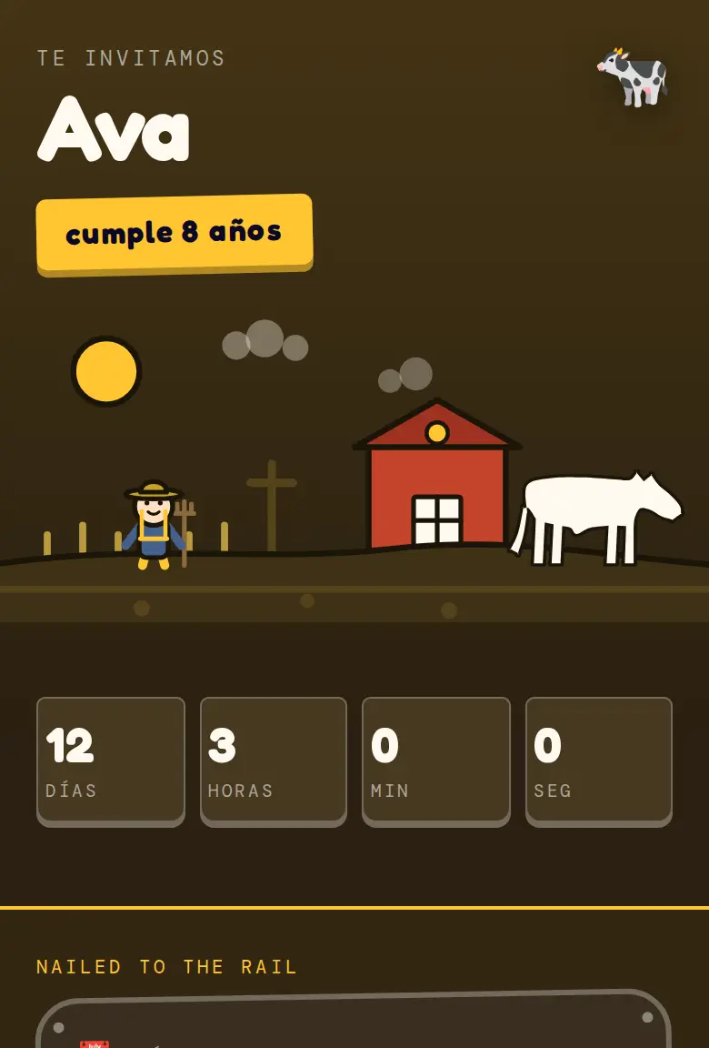 Invitación de fiesta La granja, diseño Corral
