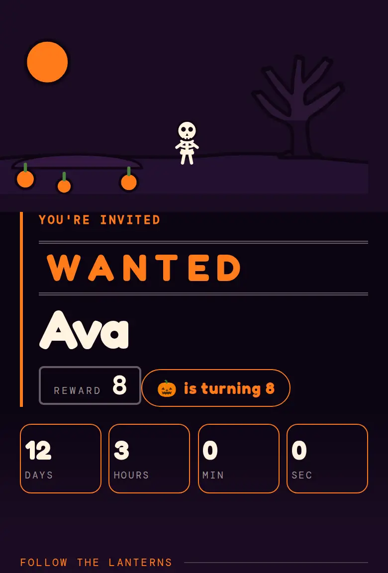 Halloween party invitation, Hollow design