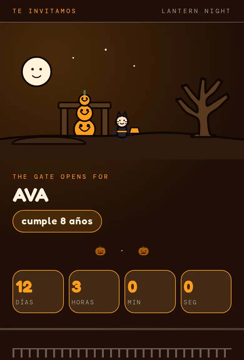 Invitación de fiesta Halloween, diseño Faroles