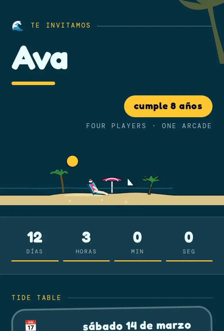 Invitación de fiesta Chapuzón de verano, diseño Orilla