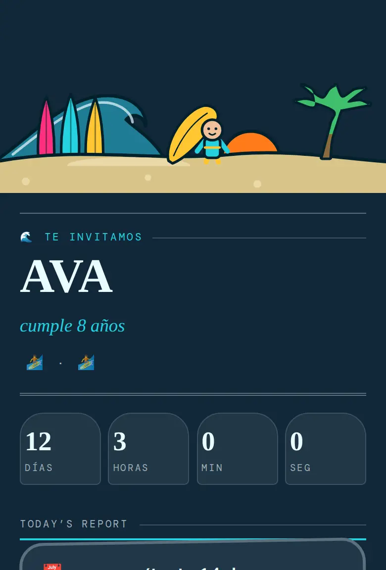 Invitación de fiesta Chapuzón de verano, diseño Olas