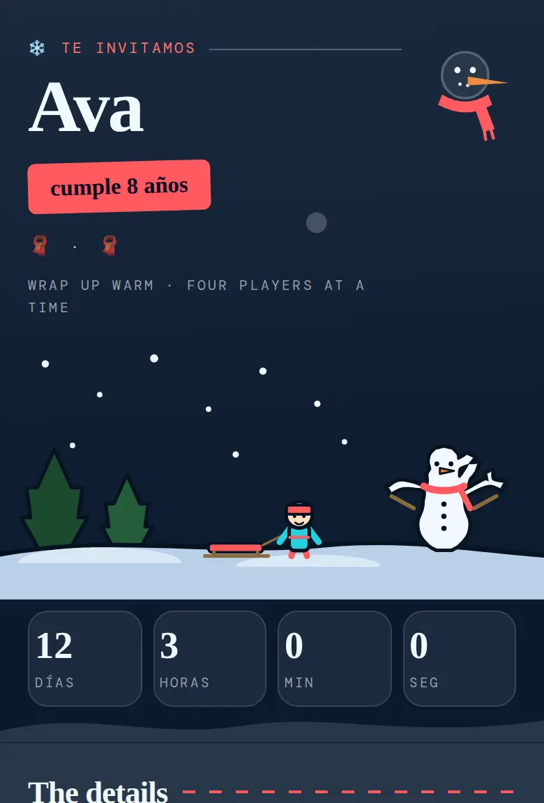 Invitación de fiesta Invierno, diseño Bufanda
