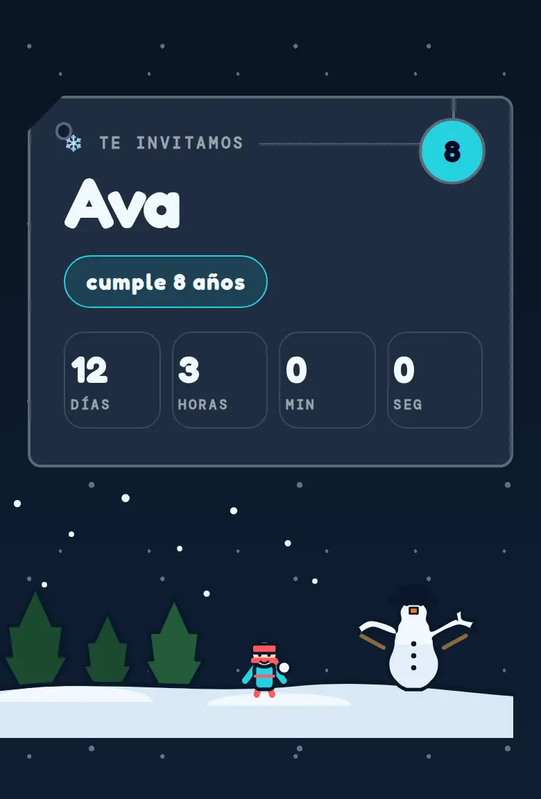 Invitación de fiesta Invierno, diseño Nevada